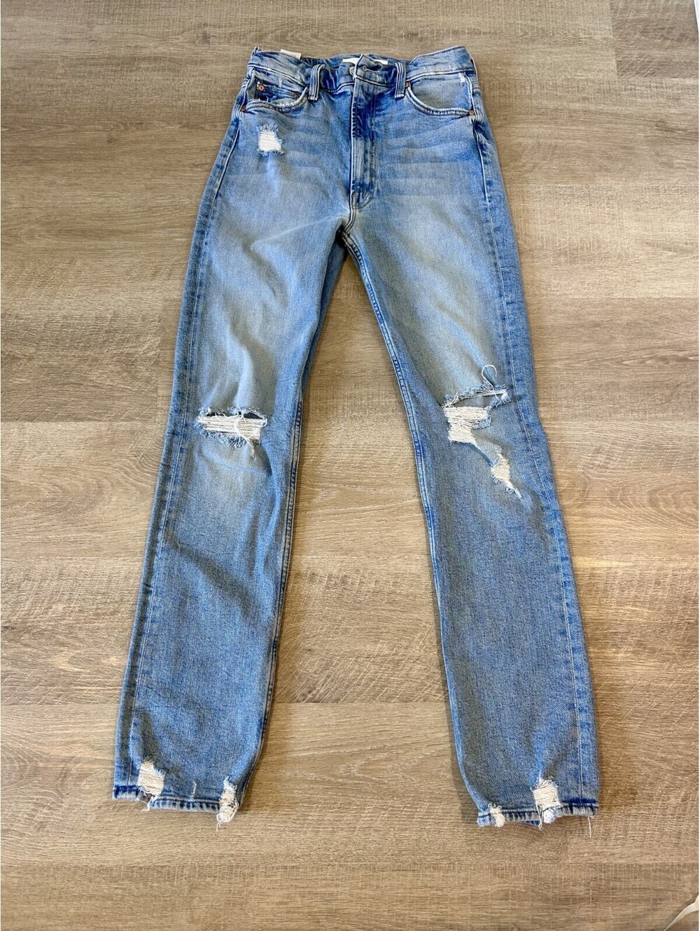 Mother Stinger Flood Jeans Womens 27 Blue High as the Heavens Straight USA